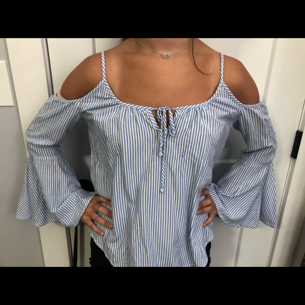 Off the shoulder striped top